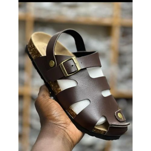 Men's Palm Sandals Shoes Comfortable Soft Sole Casual Coffee